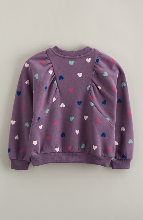 Tucker + Tate Kids' Puff Sleeve Cotton Blend Sweatshirt In Purple