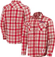 Darius Rucker Collection by Fanatics Men's Darius Rucker Collection by Fanatics Red Philadelphia Phillies Plaid Flannel Button-Up Shirt