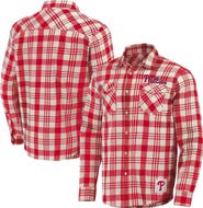 Darius Rucker Collection by Fanatics Men's Darius Rucker Collection by Fanatics Red Philadelphia Phillies Plaid Flannel Button-Up Shirt