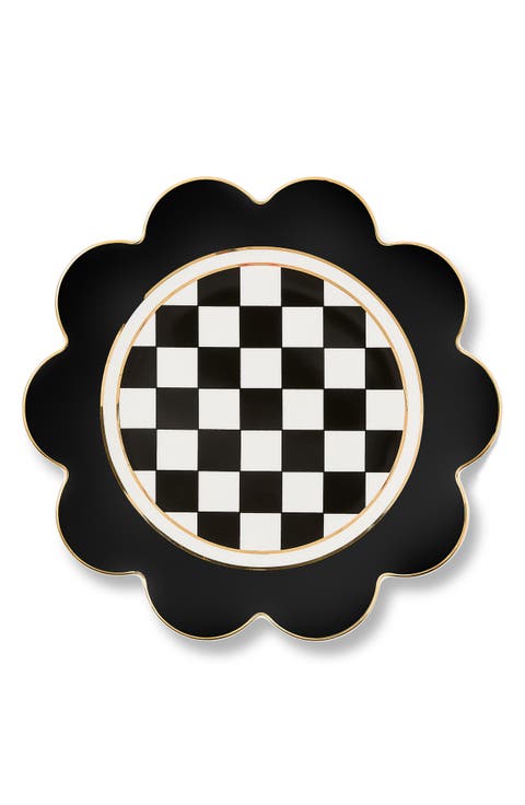 Black Petal Dinner Plate