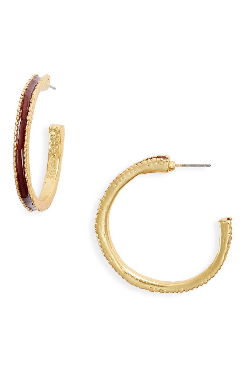 Espresso Hoop Earrings, Main, color, GOLD