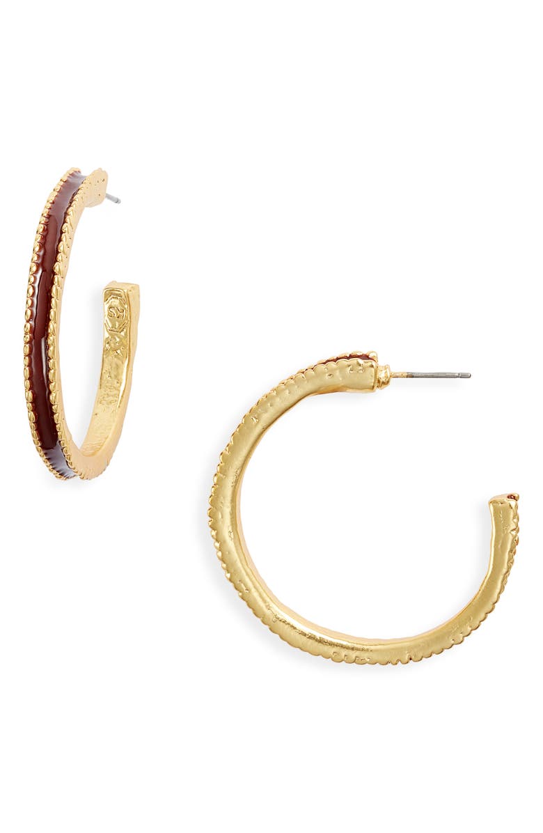 Karine Sultan Espresso Hoop Earrings, Main, color, Gold