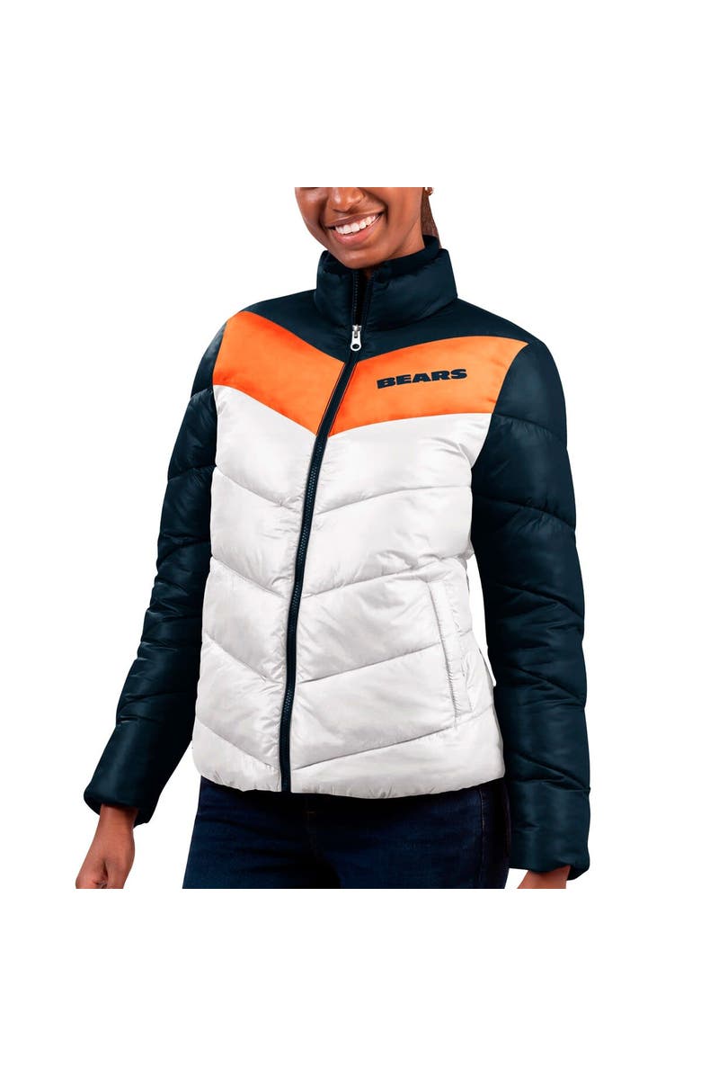 G-III 4HER BY CARL BANKS Women's G-III 4Her by Carl Banks White/Navy Chicago Bears New Star Quilted Full-Zip Jacket, Main, color, White