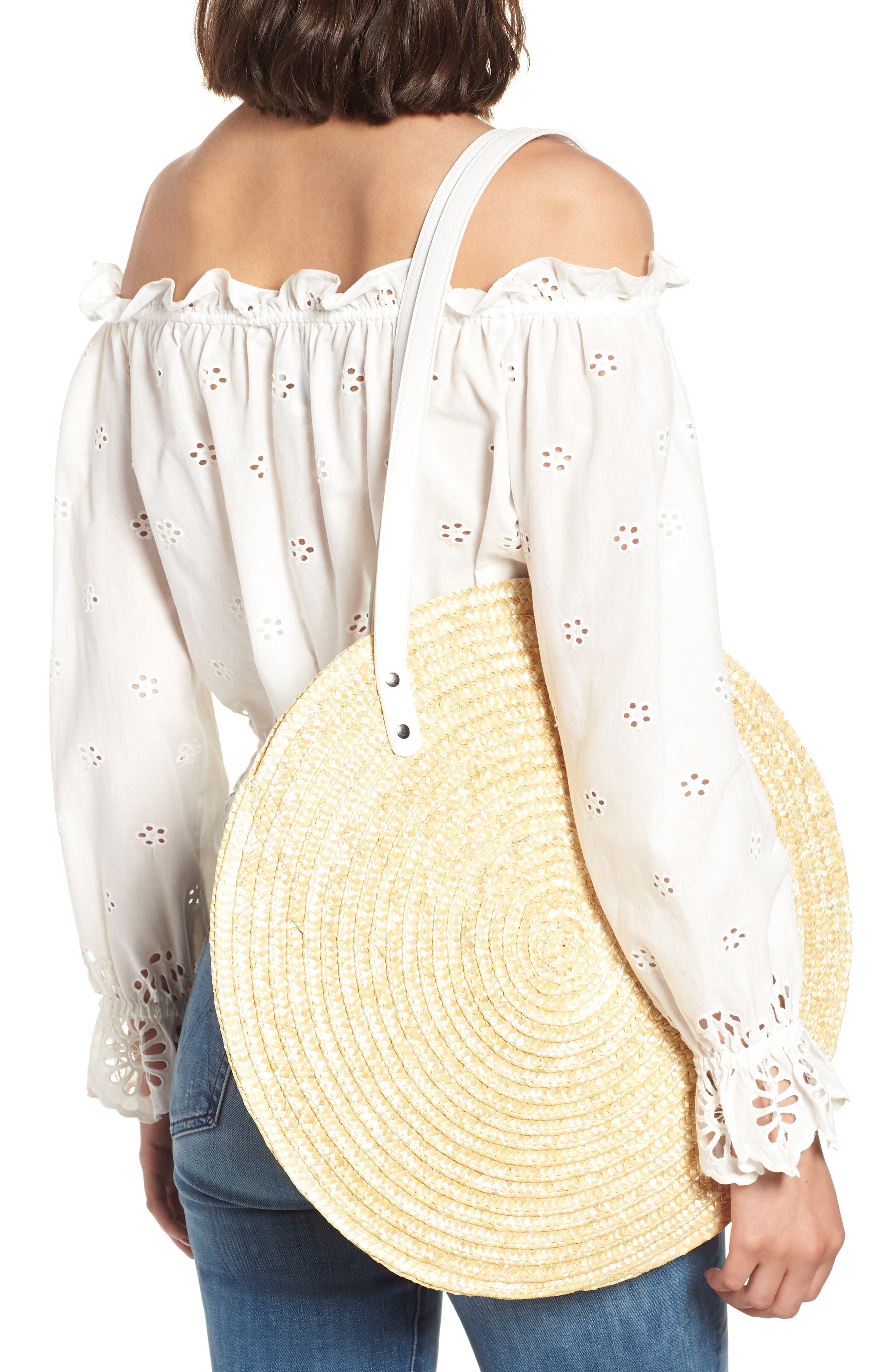 Circle Basket Tote Bag, Alternate, color, NATURAL