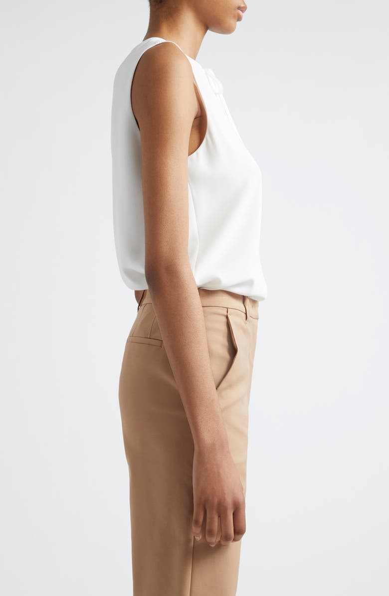 Emporio Armani Tie Neck Sleeveless Top, Alternate, color, Off White