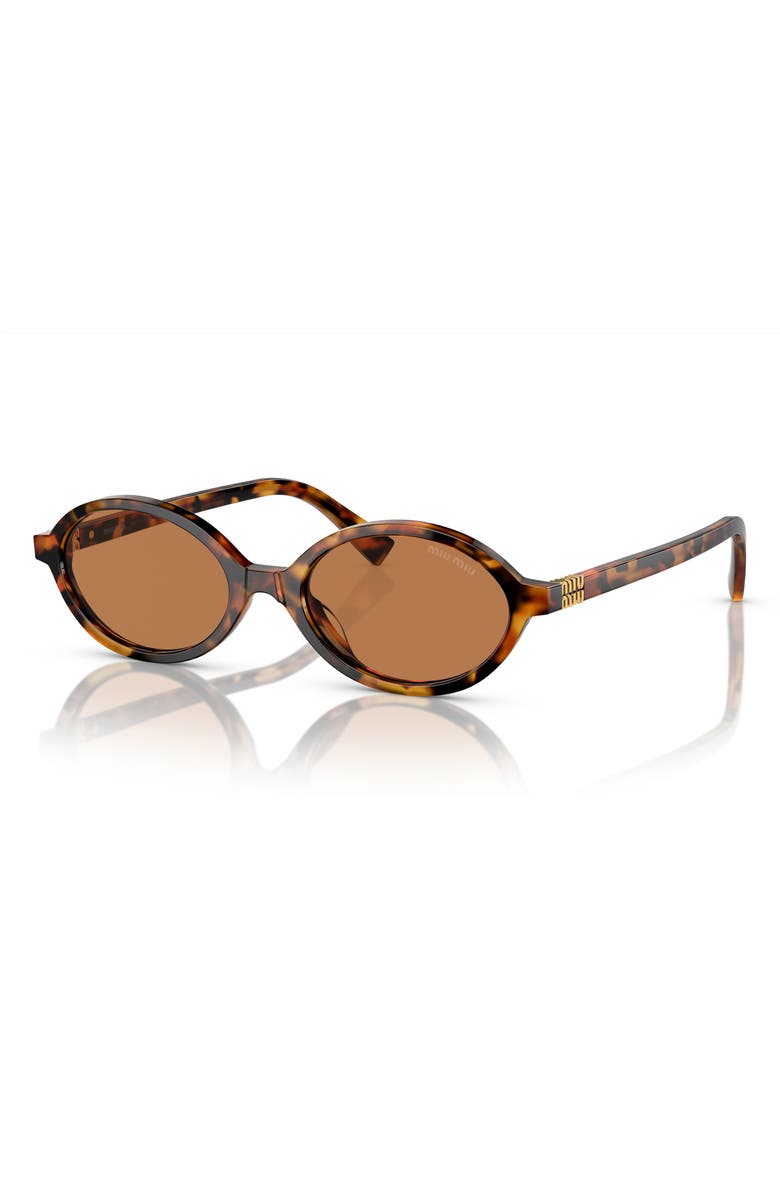 Miu Miu 50mm Oval Sunglasses, Alternate, color, Brown