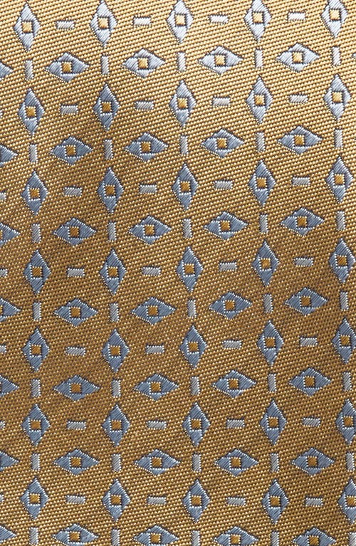 Canali Pattern Silk Tie In Yellow