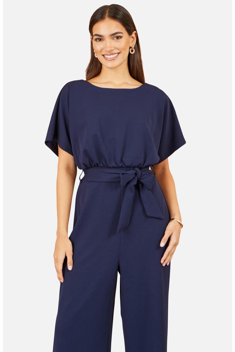 Batwing Stretch Wide-Leg Jumpsuit, Alternate, color, Navy