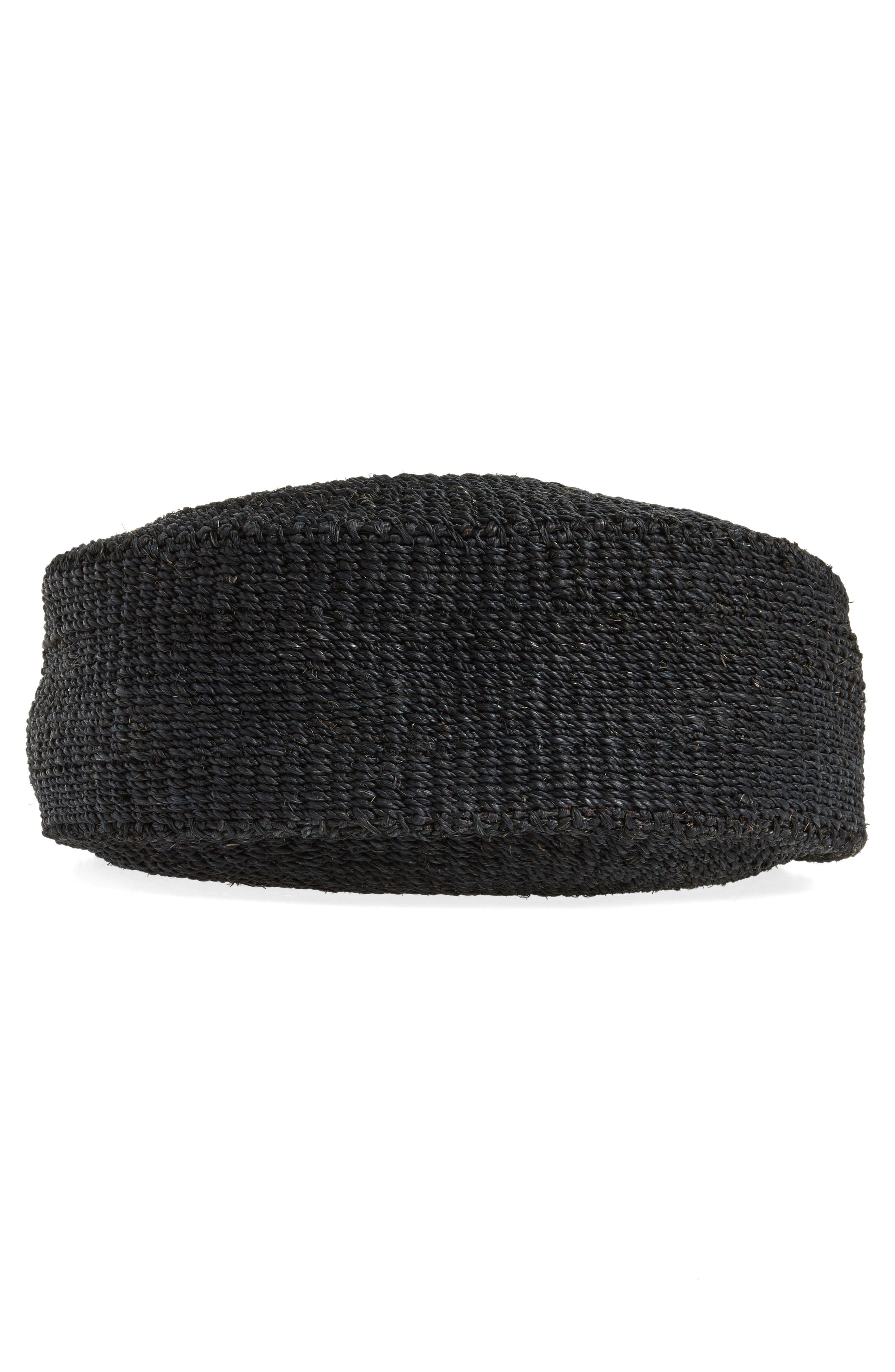 Alice Woven Sisal Straw Bag, Alternate, color, BLACK WOVEN