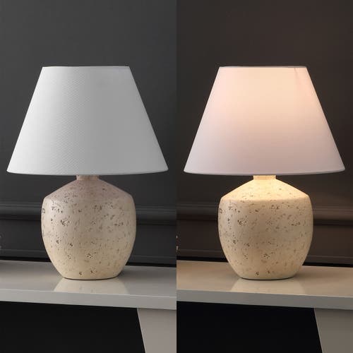 JONATHAN Y JONATHAN Y MYRON 18" MINIMALIST SCANDINAVIAN CONCRETE EFFECT RESIN/IRON LED TABLE LAMP