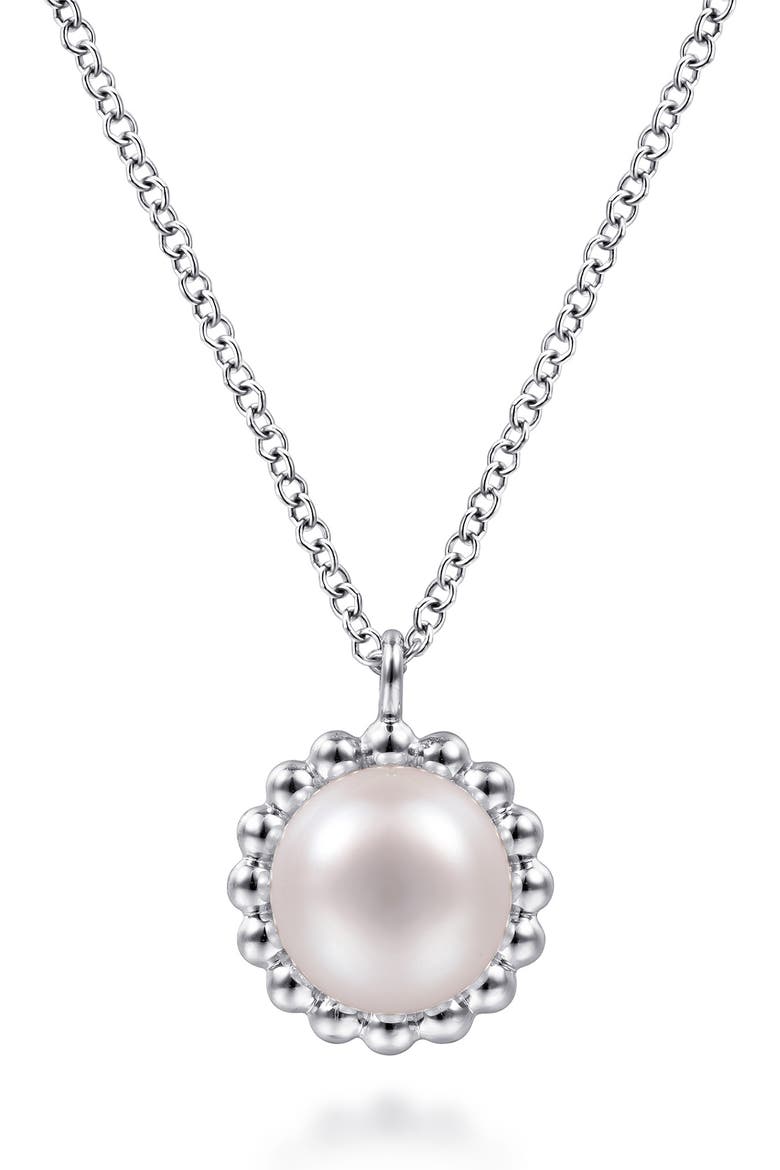 Bujukan Pearl Pendant Sterling Silver Necklace, Main, color, STERLING SILVER