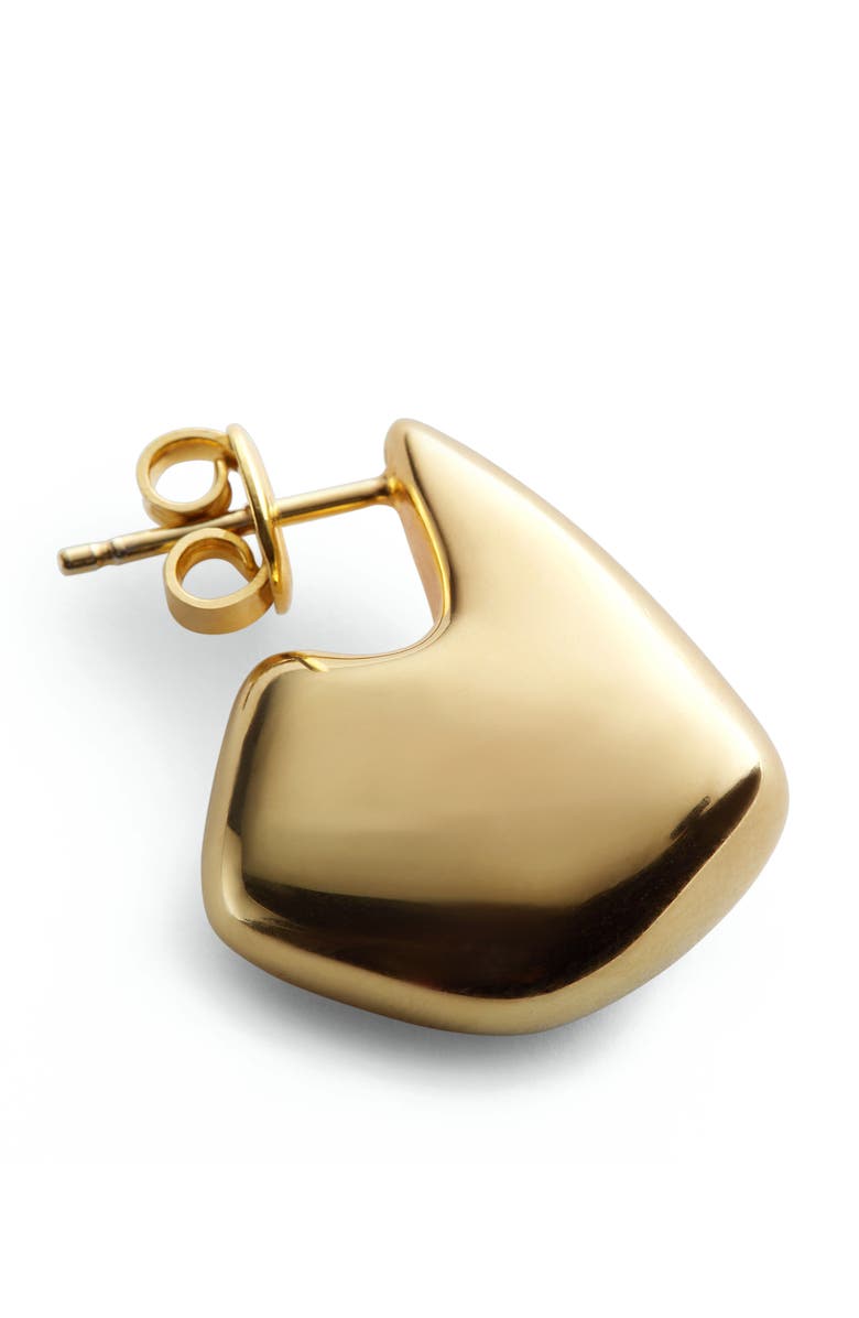 Bottega Veneta Mini Fin Earrings, Alternate, color, 8120 Yellow Gold