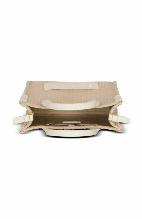 Balmain B-army Small Monogrammed Canvas And Leather Tote Bag
