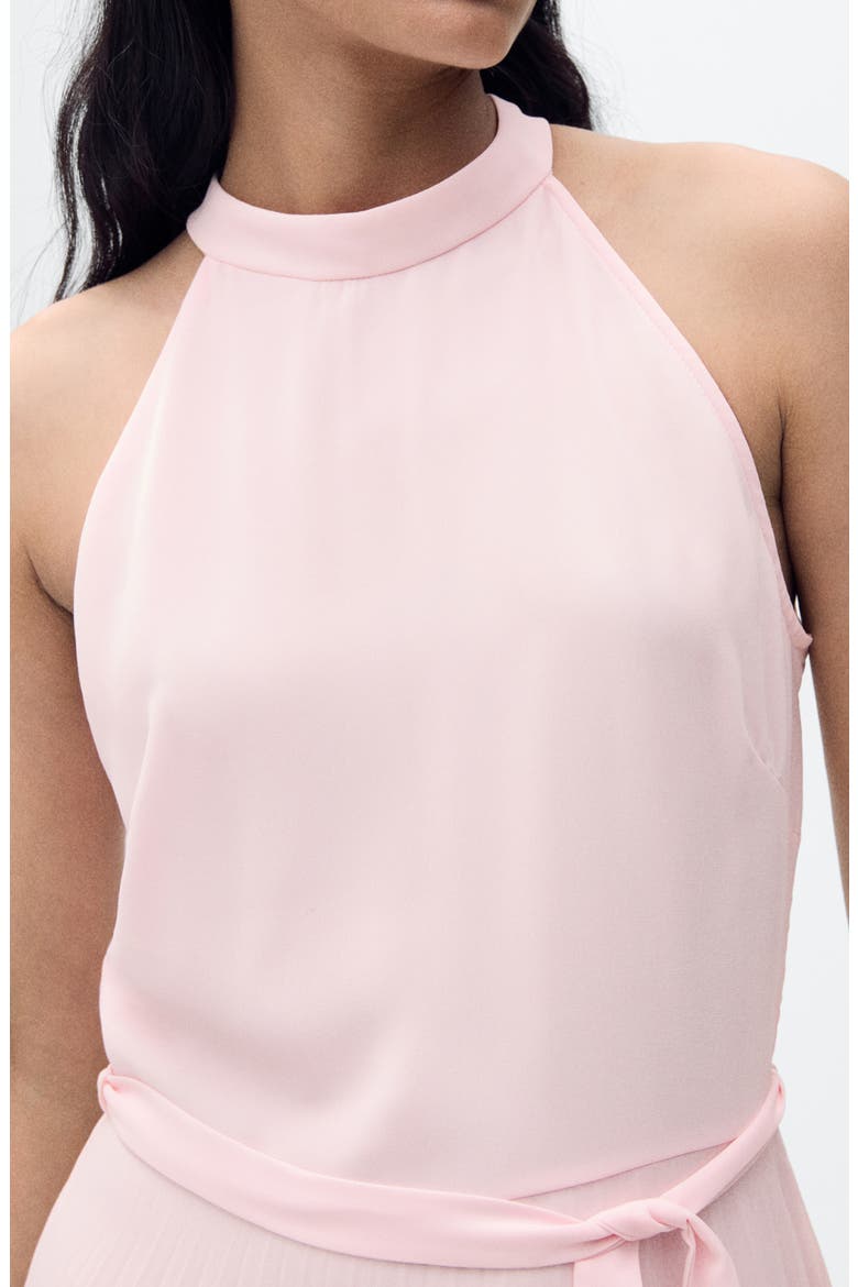 Pleated Sleeveless Chiffon Maxi Dress, Alternate, color, PINK