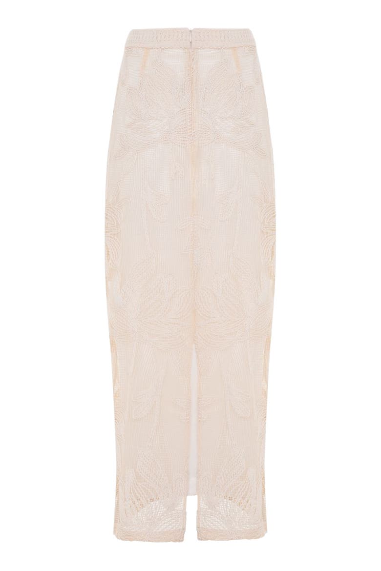 Joy Lace Midi Skirt, Alternate, color, OFF WHITE