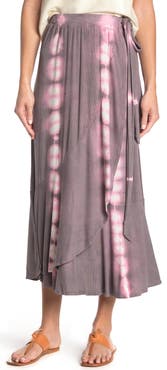 GO COUTURE Faux Wrap Midi Skirt