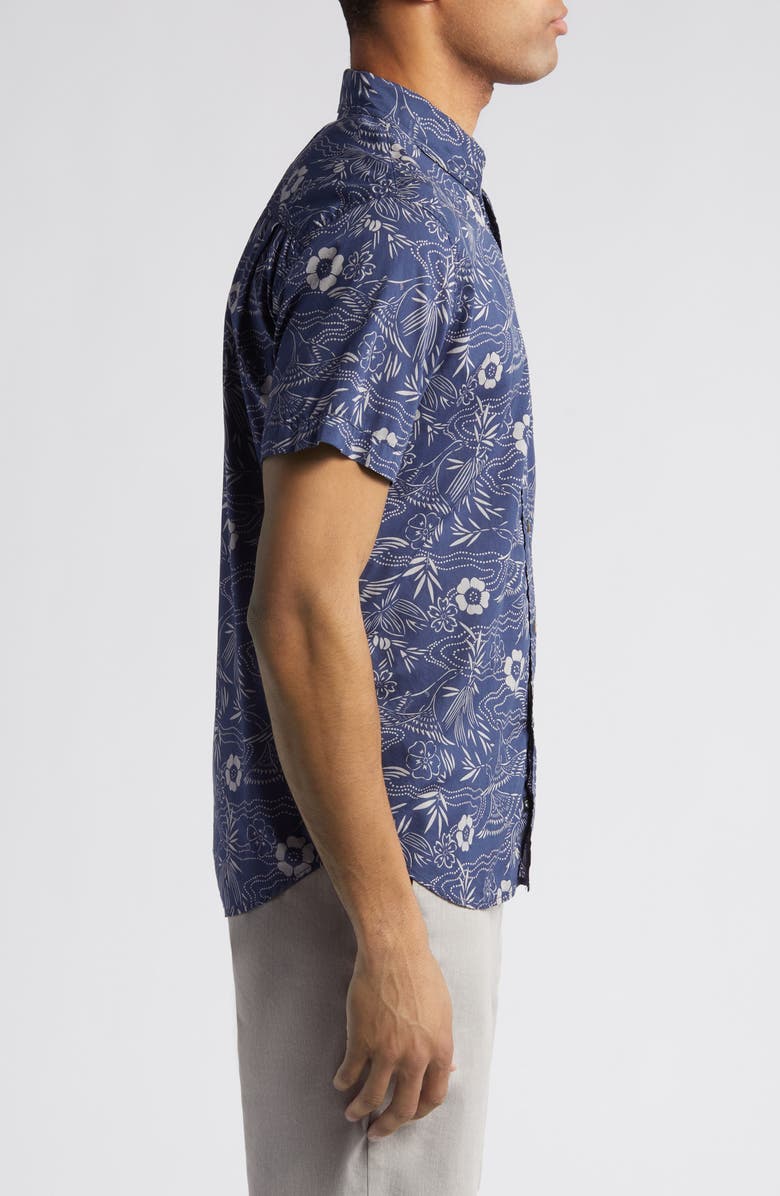 Rails Monaco Floral Short Sleeve Button-Up Shirt, Alternate, color, 