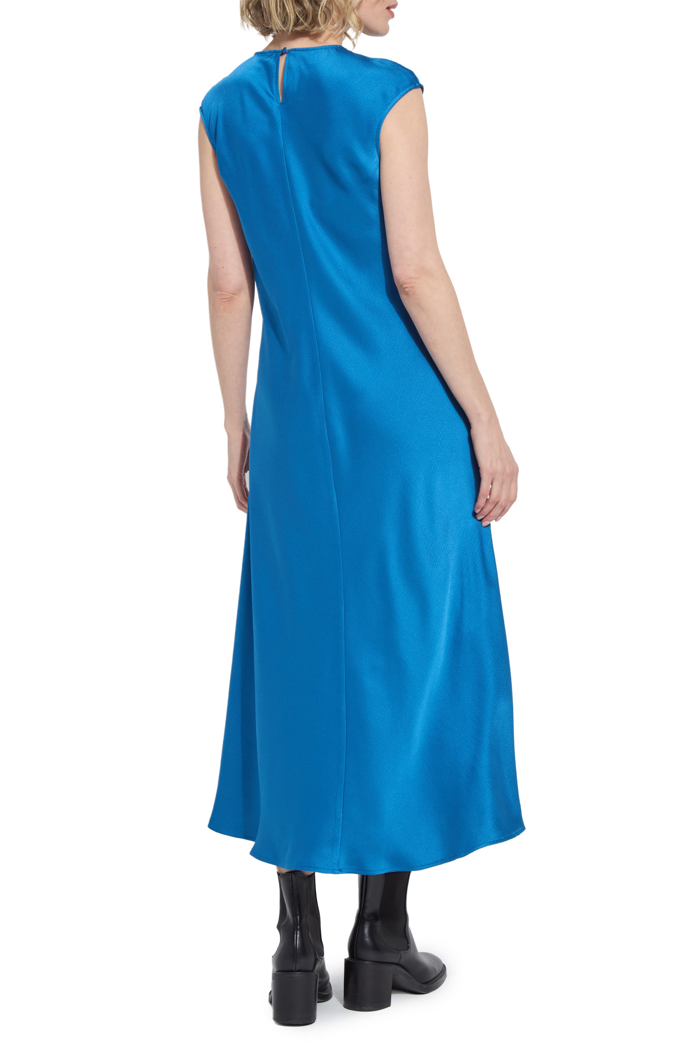 Silvana Bias Cut Stretch Satin Midi Dress - image 4