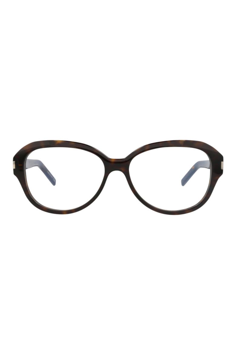 57mm Round Optical Glasses, Main, color, HAVANA HAVANA TRANSPARENT