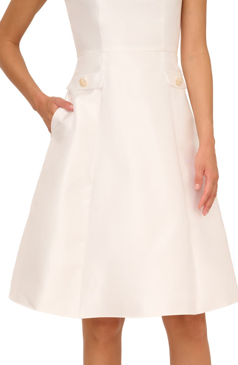 Adrianna Papell Sleeveless Mikado Fit & Flare Midi Dress, Alternate, color,