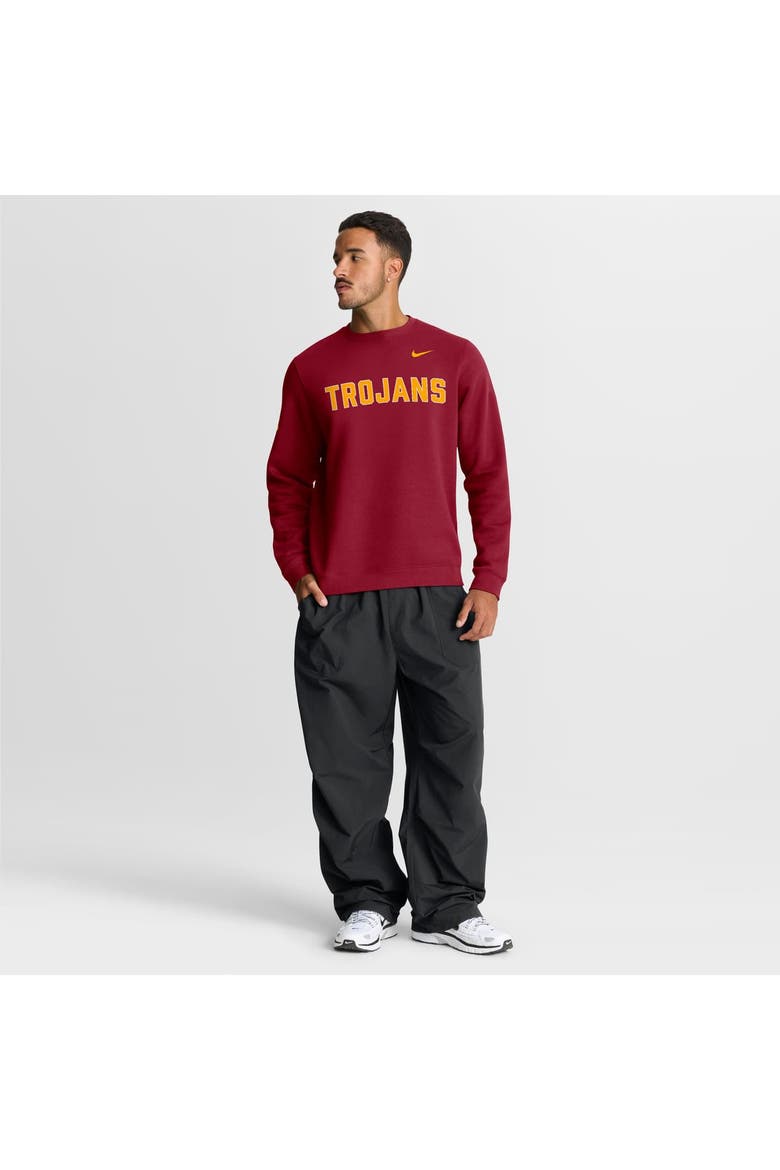 Men's Nike Cardinal USC Trojans 2026 Sideline Club Sweatshirt, Alternate, color, Cardinal