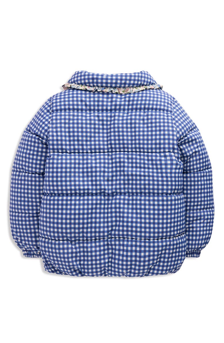 Mini Boden Kids' Padded Gingham Jacket, Alternate, color, Blue Gingham