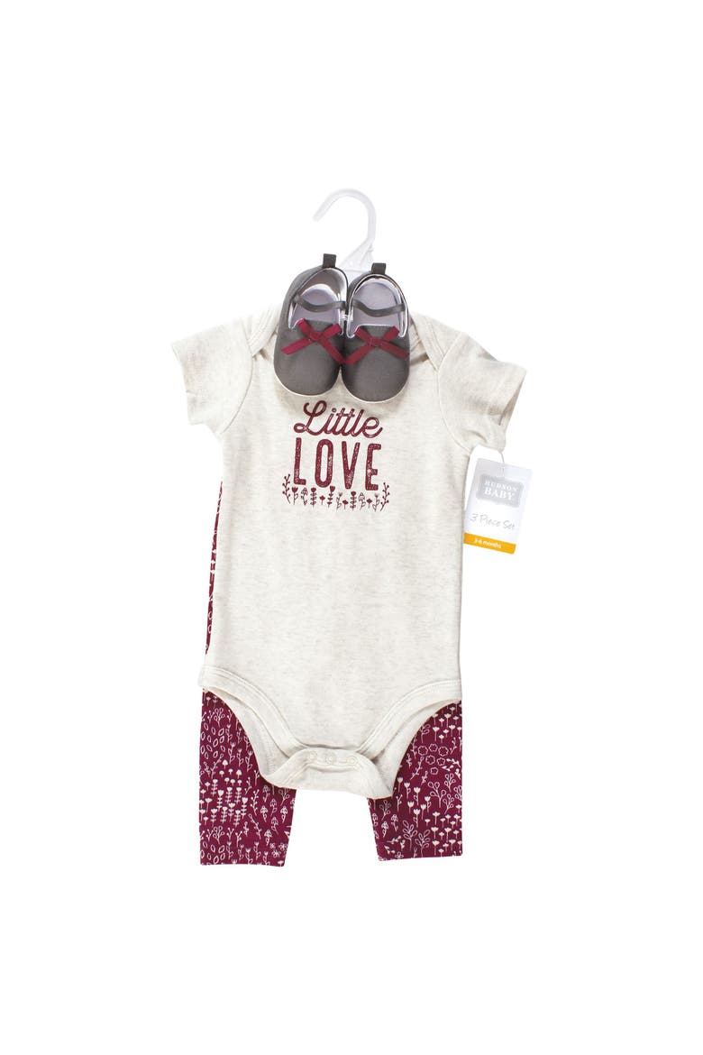 Soft Cotton Collection Bodysuit, Pants, and Footwear Collection, Alternate, color, Little Love Flowers