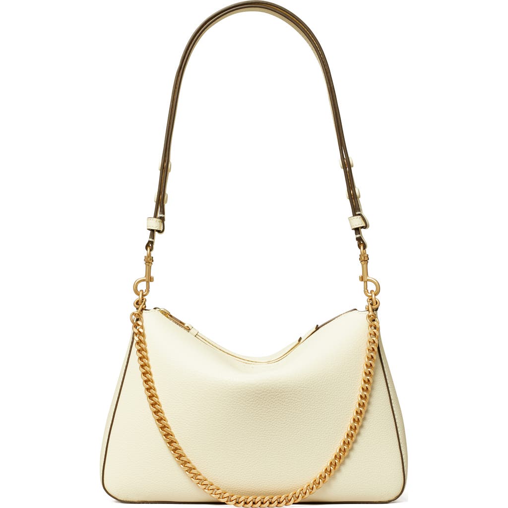 Tory Burch Perry Leather Shoulder Bag In White