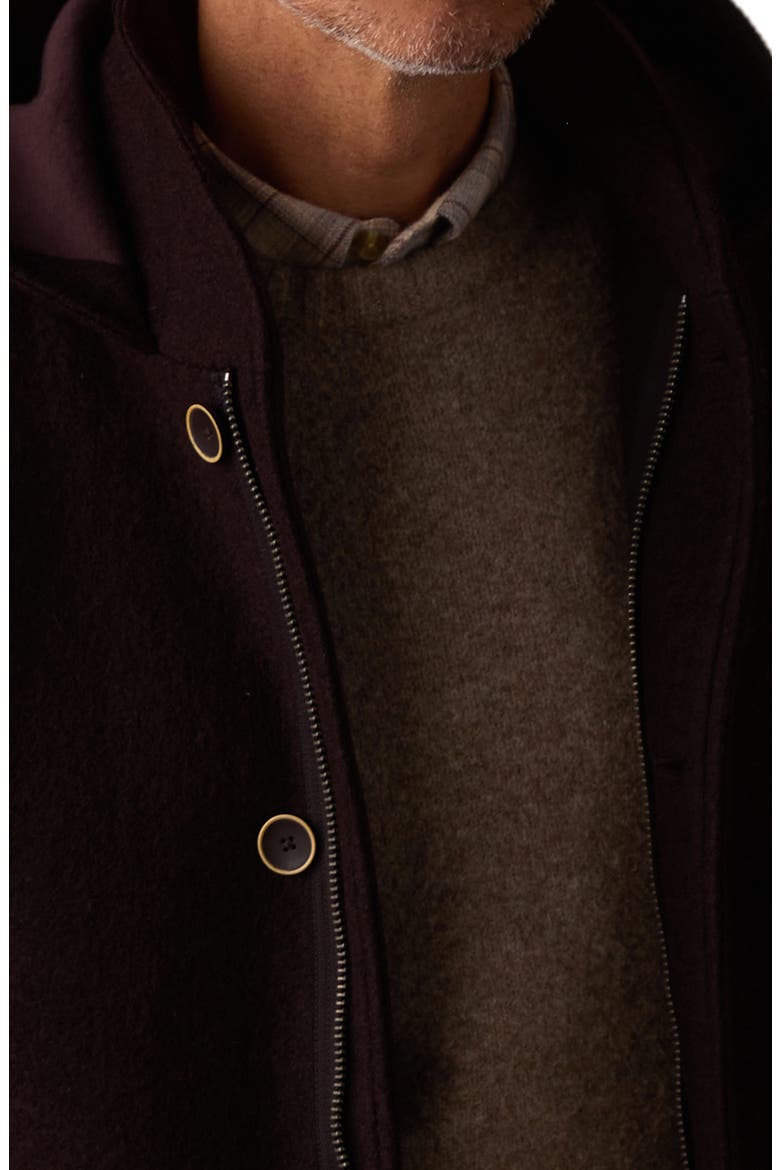 Balboa City Hooded Peacoat, Alternate, color, MIDNIGHT BROWN