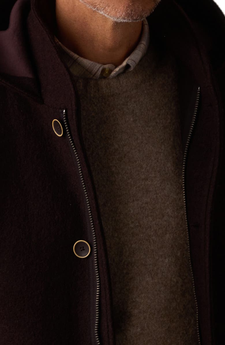 The Normal Brand Balboa City Hooded Peacoat, Alternate, color, Midnight Brown