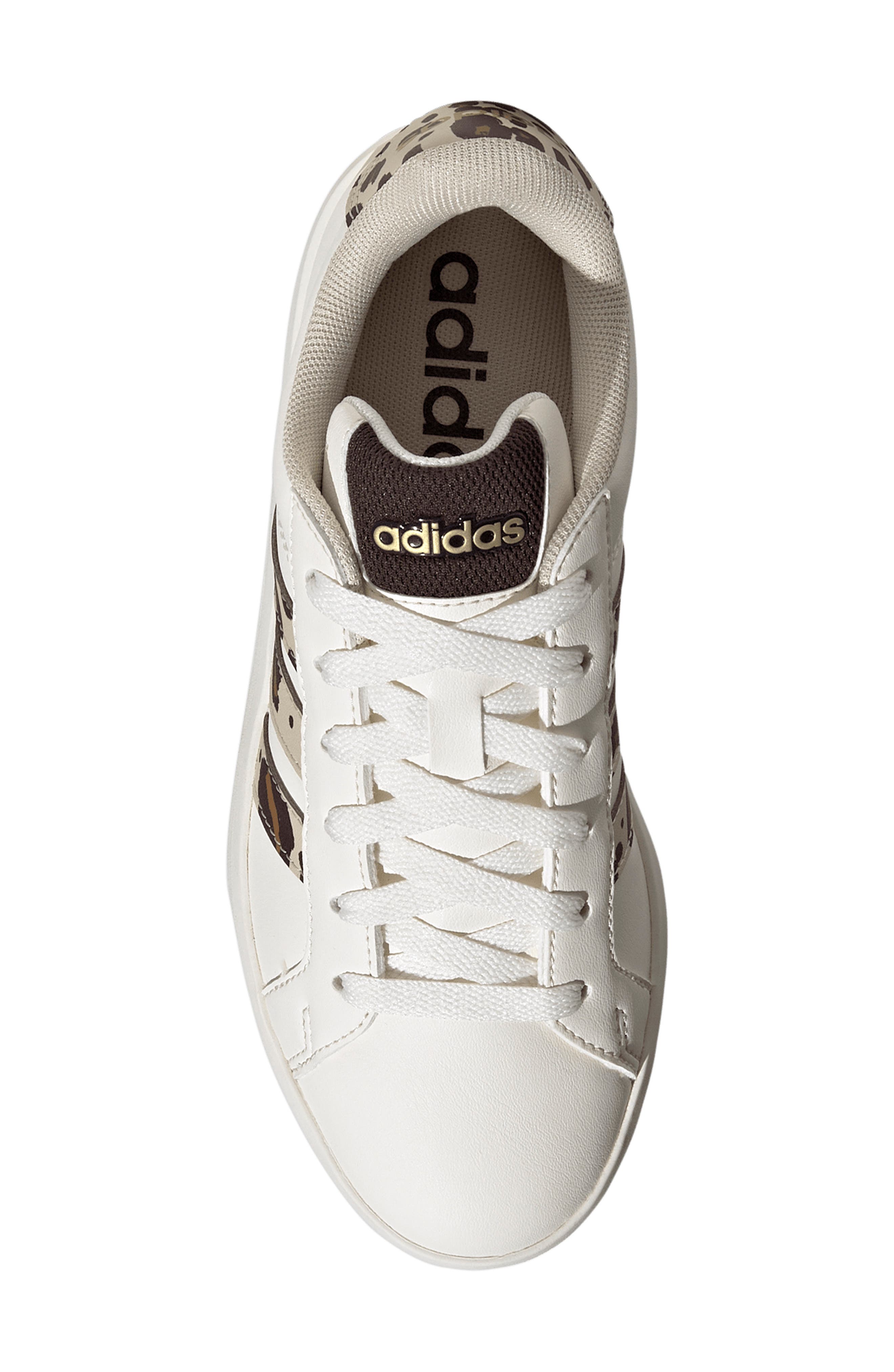 adidas Kids' Grand Court 3.0 Sneaker, Alternate, color, White/ Crystal Linen/ Coffee