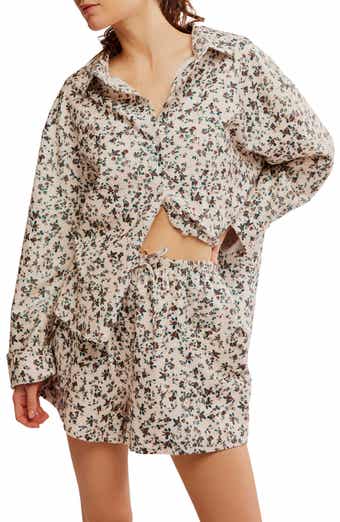 Free People Early Morning Cotton Shorts Pajamas