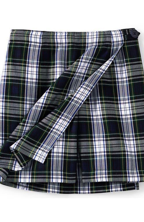 Lands' End School Uniform Girls Plaid A Line Tab Skort Top Of Knee In Multi