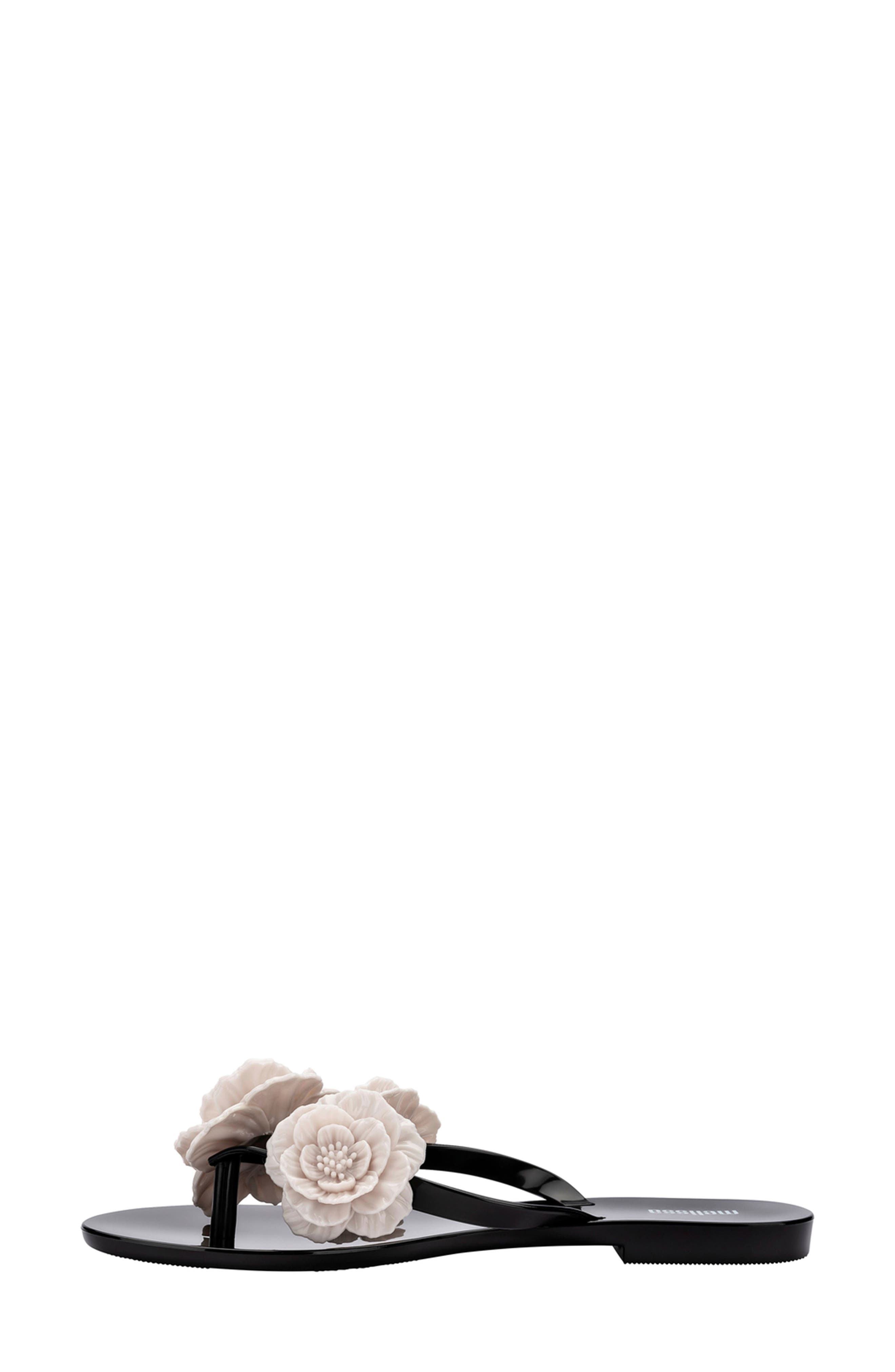 Melissa Harmonic Springtime Flip Flop, Alternate, color, Beige/ Black