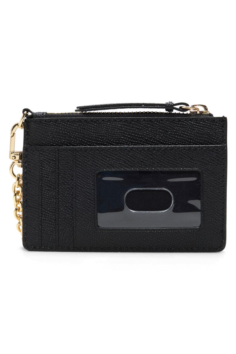 Sutton Charm Leather Card Case, Alternate, color, BLACK/ BLACK