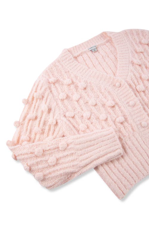 Shop Habitual Kids Kids' Pom Crop Cardigan In Light Pink