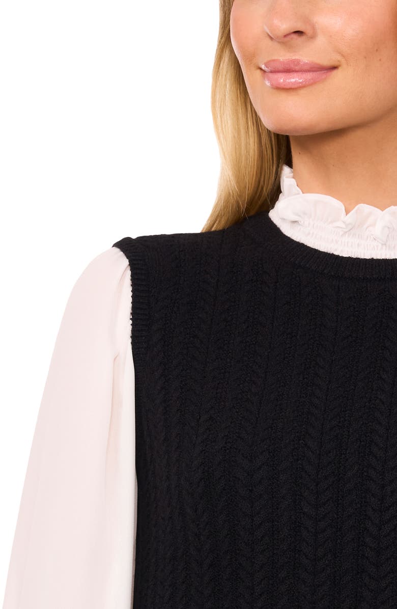 CeCe Layered Look Sweater Vest, Alternate, color, 