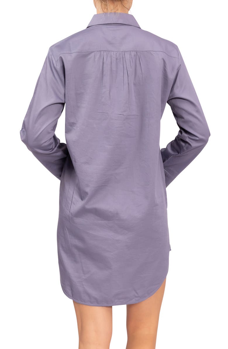 Everyday Ritual Rick Cotton Sleep Shirt, Alternate, color, Violet