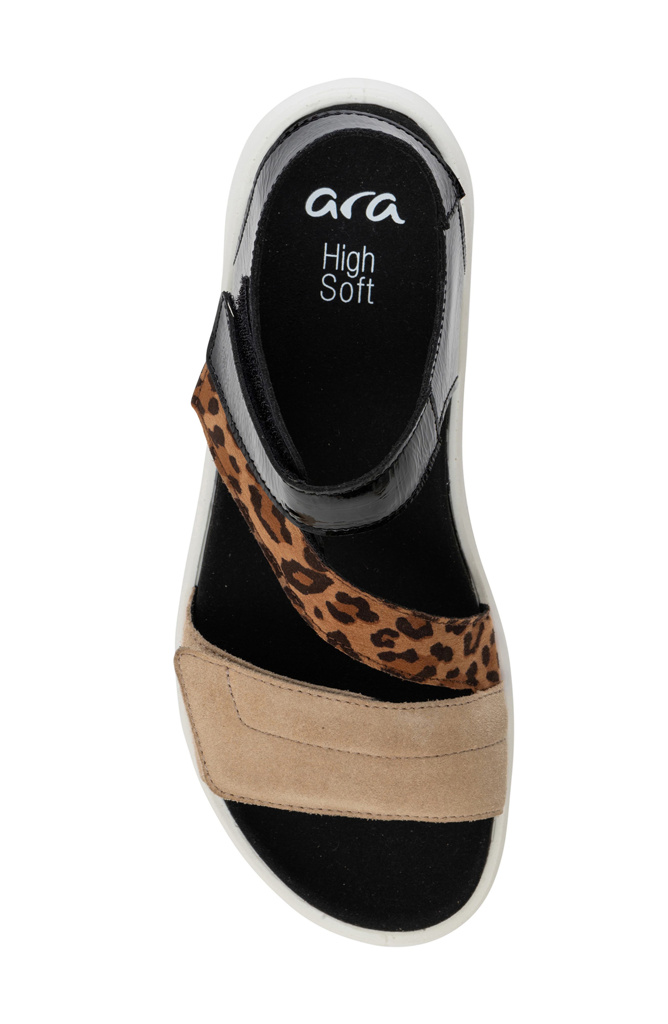 ara Marina Wedge Sandal, Alternate, color, Sand/ Nature/ Black
