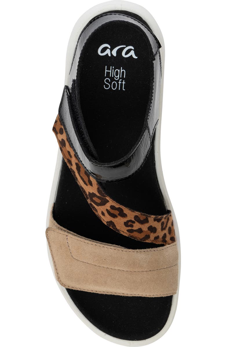 ara Marina Wedge Sandal, Alternate, color, Sand/ Nature/ Black