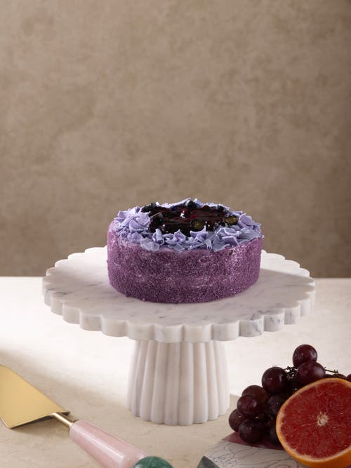 Gauri Kohli Bobby White Marble Cake Stand In White