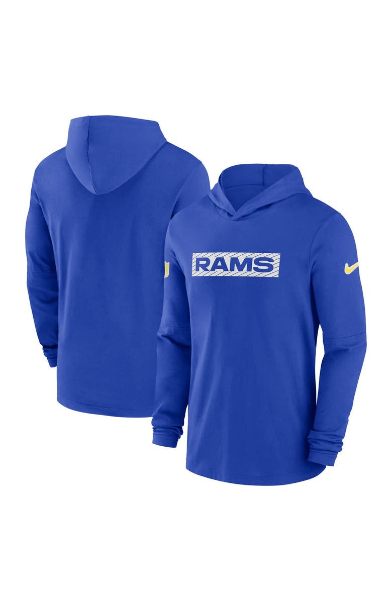 Nike Men's Nike Royal Los Angeles Rams 2024/25 Sideline Performance Long Sleeve Hoodie T-Shirt, Main, color, Royal