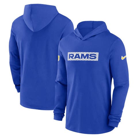 Men's Nike Royal Los Angeles Rams 2024/25 Sideline Performance Long Sleeve Hoodie T-Shirt