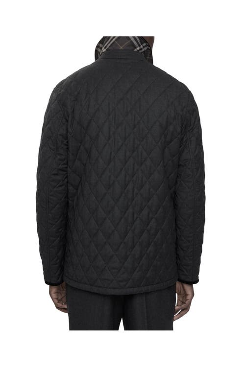 Burberry Quilted Wool Barn Jacket In Black