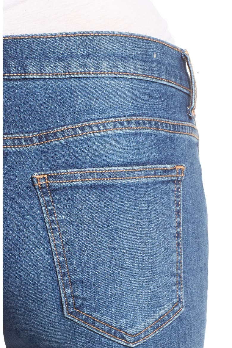 Patch Skinny Jeans, Alternate, color, MEDIUM DARK