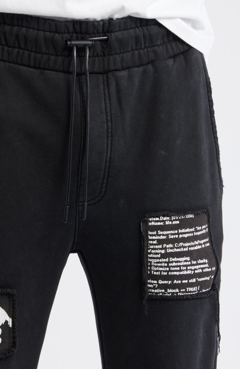 RtA Griffin Vintage Black Wash Wide Leg Sweatpants, Alternate, color, Vintage Black Digital Patch