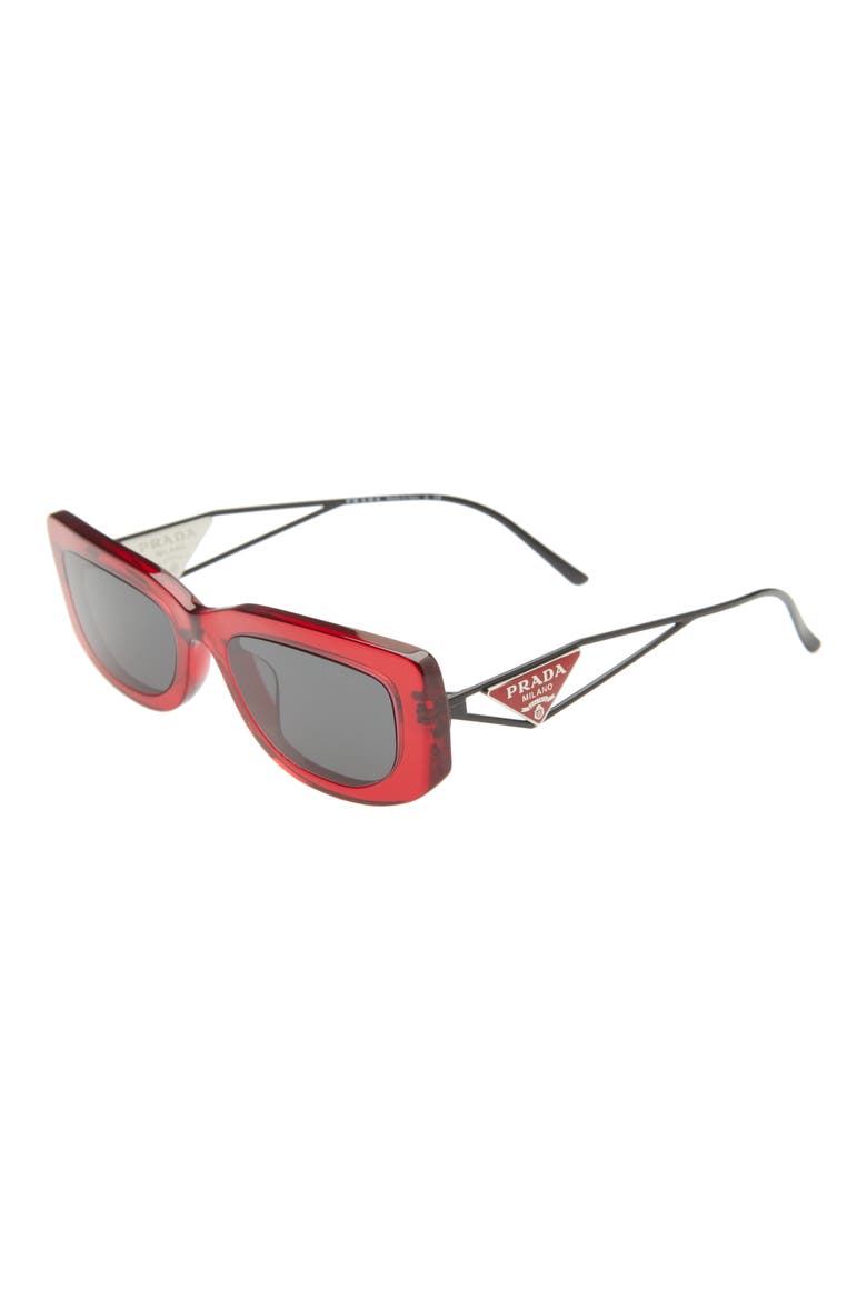 53mm Rectangular Sunglasses, Alternate, color, DARK GREY
