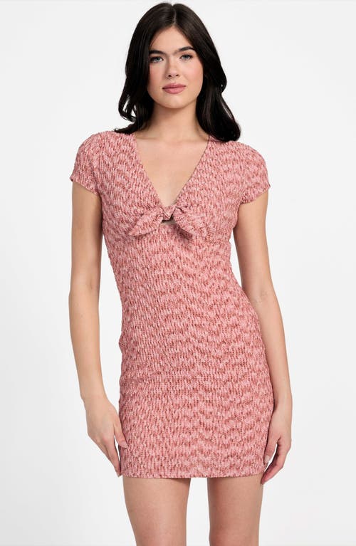 Guess Naleny Tie Front Body-con Minidress In Pink