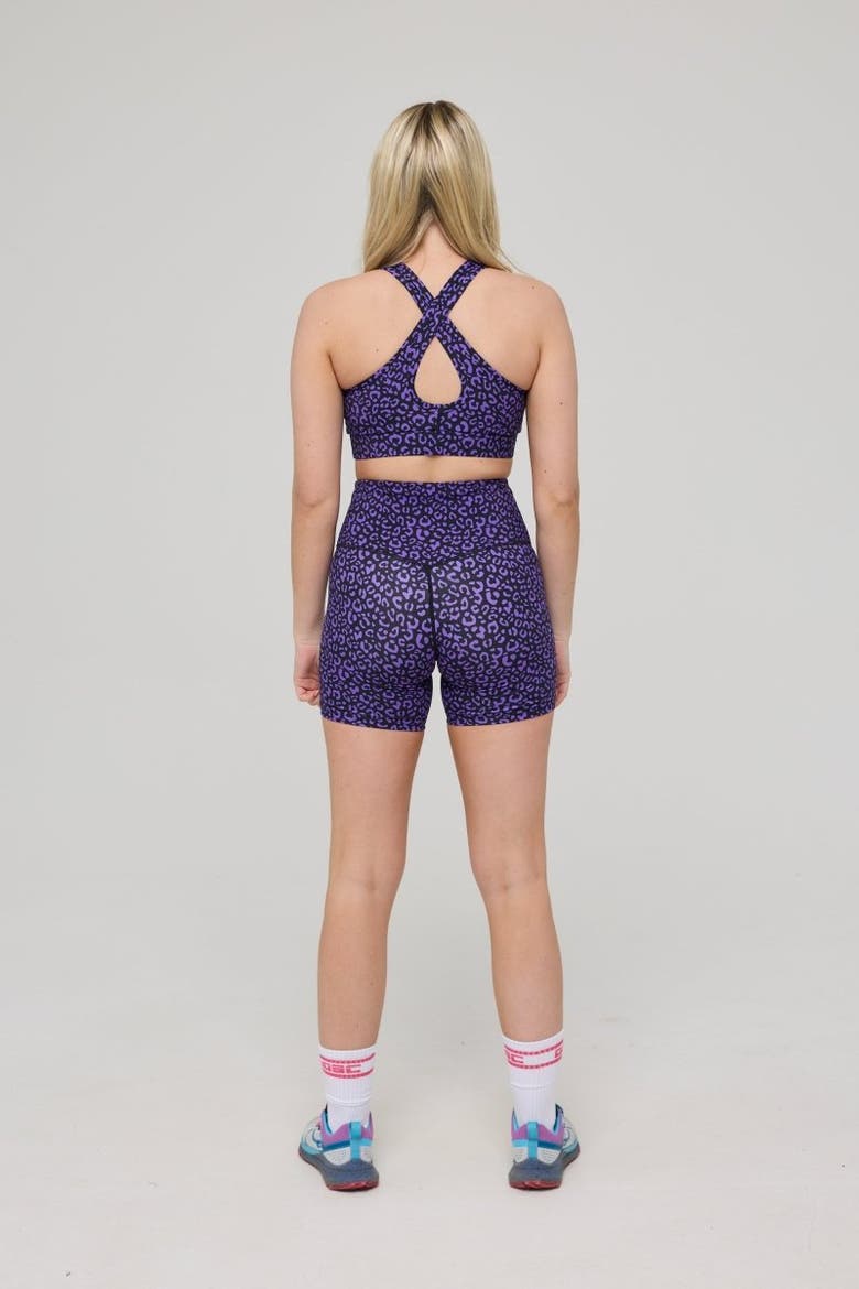 Infinite High Waisted Shorts - Purple Leopard, Alternate, color, Purple Leopard