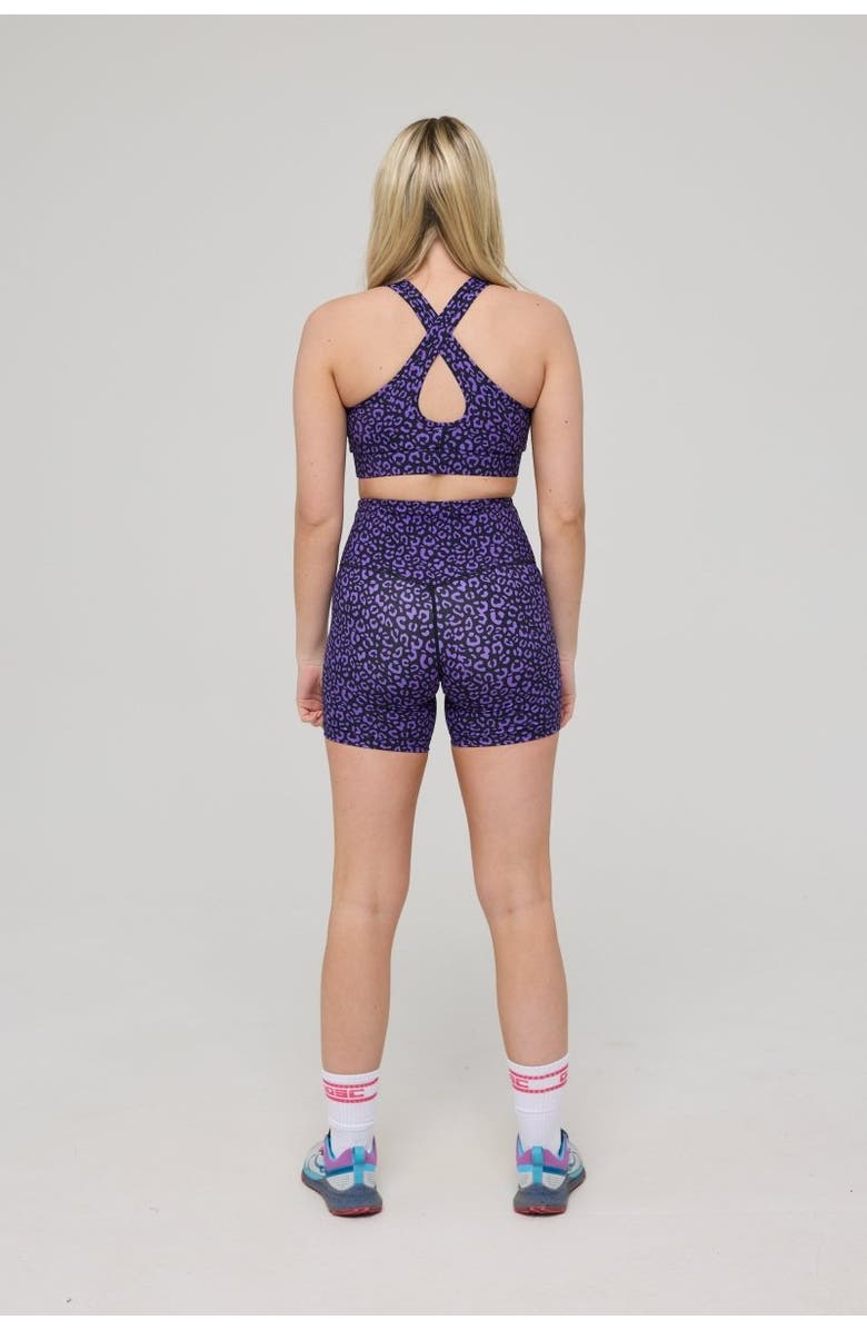 OOSC High Support Elite Crossback Sports Bra - Purple Leopard, Alternate, color, Purple Leopard